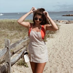 Apron-style Tan Mini Dress